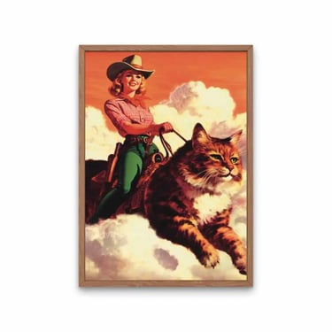 LKA Cowgirl Cat Art Print