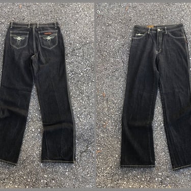 Vintage 1970s ‘80s black disco jeans  | ‘70s French Star denim, 89s Halloween Costume, 30x31 