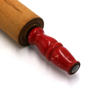 vintage Rolling Pin with Red Handles 