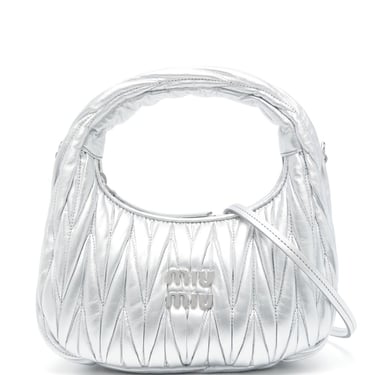 Miumiu Women Wander Matelassé Nappa Leather Small Hobo Bag