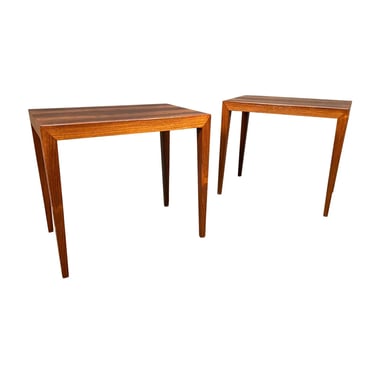Pair of Vintage Danish Mid Century Modern Rosewood Side Tables by Severin Hansen Jr. 