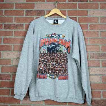 Vintage 90s NFL Denver Broncos Football Superbowl XXXII Champions ORIGINAL Crewneck Sweatshirt - Extra Large 