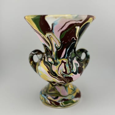 Swirl Glazed Urn Style Vase