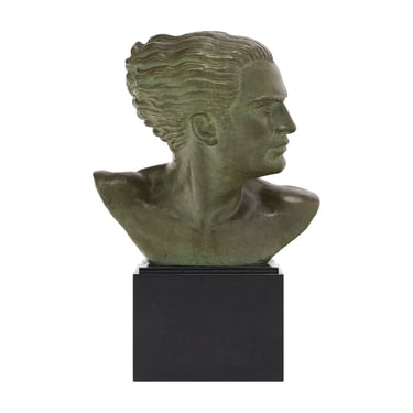 French Art Deco Period Bronze Jean Mermoz Bust