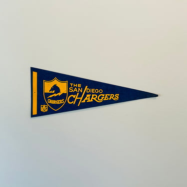 Vintage Small San Diego Chargers 12 Inch NFL Pennant 