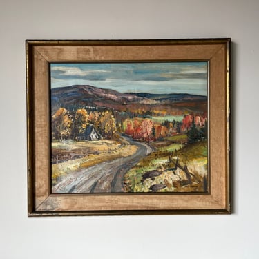 60's Paul Raymond Impressionism Autumn Landscape Oil Painting, Framed 