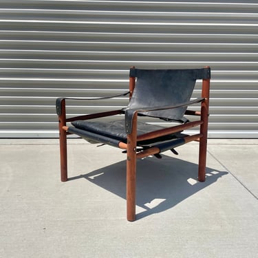 Mid Century Leather Sirocco Safari Chair by Arne Norell 
