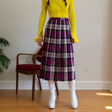 pendleton plaid and paisley pleated midi skirt 