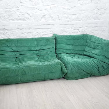 Togo Loveseat and Corner in Alcantara by Michel Ducaroy for Ligne Roset | French Space Age | 1970s 