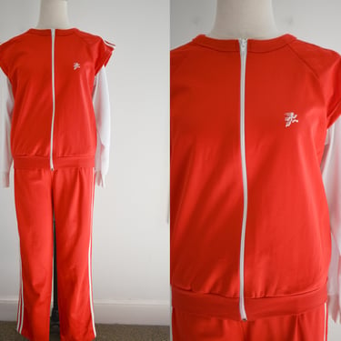 1970s/80s Front Runner Red Track/Sweat Suit 