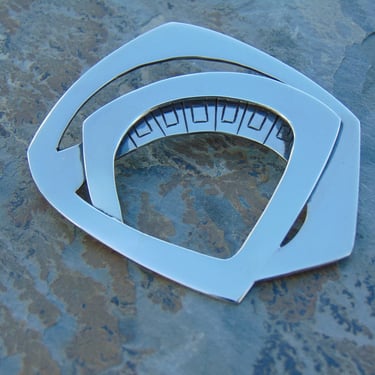 Erika Hult de Corral ~ Large Asymmetrical Sterling Silver Pin / Brooch 
