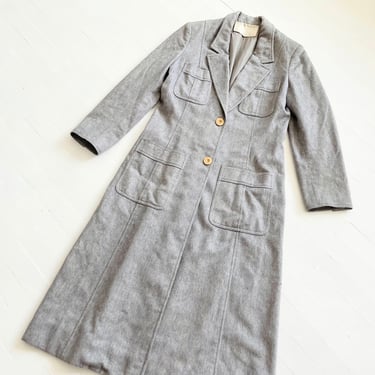 1960s Grey Wool Duster Coat 