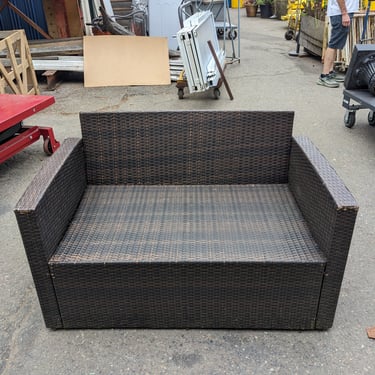 Outdoor Wicker Bench 49.5 x 28.25 x 29.75
