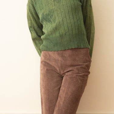 1940s Verdant Green Perfectly Mottled Sweater 
