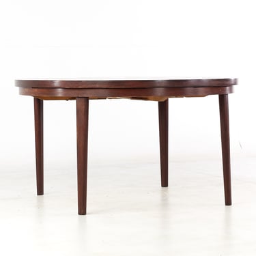 Dyrlund Mid Century Rosewood Lotus Round Expanding Dining Table - mcm 