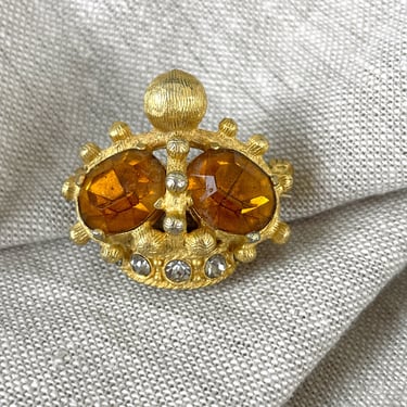 Bellini queen's crown pin - 1970s vintage brooch 