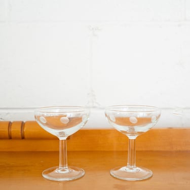 pair of vintage French champagne coupes