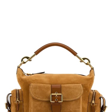 Chloe Women Camel Suede Medium Camera Bag Handbag