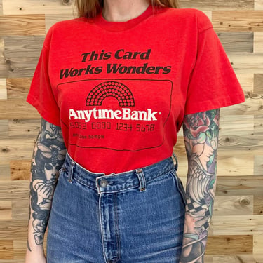 80's Soft and Worn Vintage Anytime Bank Credit Card Tee Shirt 