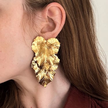 80s Gold Leaf Earrings