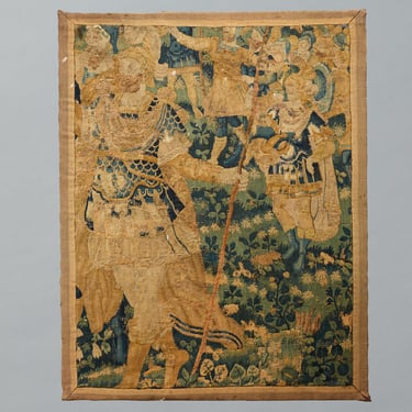 17th Century Framed Flemish Tapestry Fragment