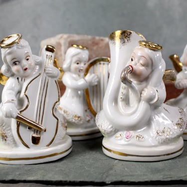 Instant Angel Collection! Vintage Musician Angel Collectible Figurines - Circa 1950s - Made in Japan 