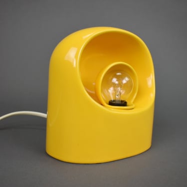 Mid Century Italian Yellow Ceramic Lamp by Marcello Cuneo, 1960's , Vintage Lamp,Antique Nightstand Lamp, Ceramic Table Lamp, Handmade Lamp 