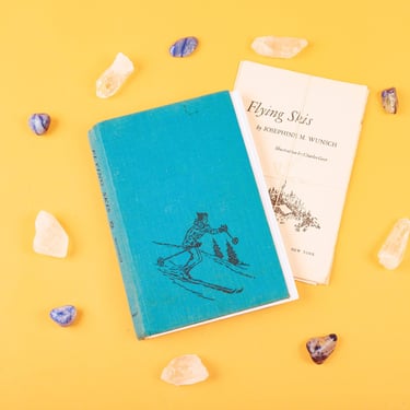 Vintage Reclaimed Repurposed Handbound Book Journal Sketchbook - Flying Skis 