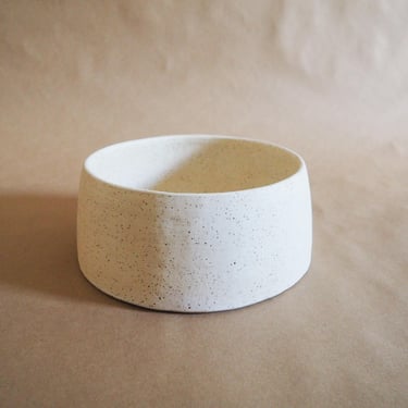 Speckled White Ceramic Serving Bowl 