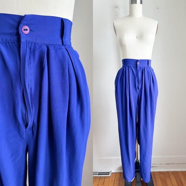 Vintage 1990s Blue/Purple High Waist Pants / 26