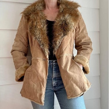 90s Jacket | 90s Coat | Penny Lane Coat | Vintage St. John's Bay | Vintage Suede Jacket | Faux Fur Coat 