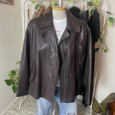 90s DKNY Leather Moto Style Jacket 