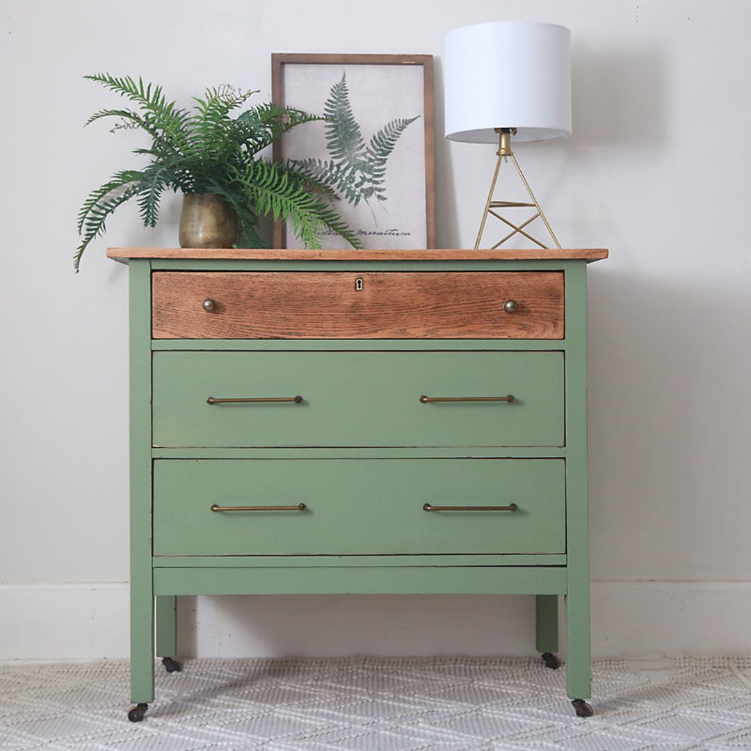A Rustic and Happy Accent Dresser in Conservatory Green The White