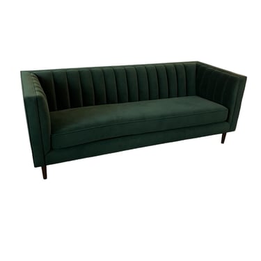 Perch Furniture Belmont Channel Back Sofa Green Velvet PFP229-6