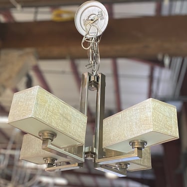 Contemporary 4-Light Chandelier with Square Shades