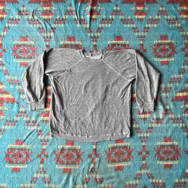 Vintage 70s Sportswear Heather Gray Raglan Sweatshirt 