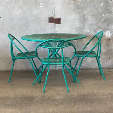 1960's Rid-Jid Folding Patio Set (Table &amp; 3 Chairs) by Salterini