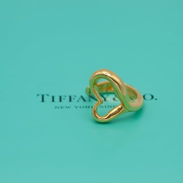 Tiffany & CO 18 Karat Yellow Gold Peretti Open Heart Ring