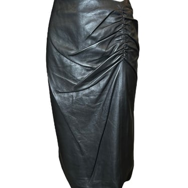 Tom Ford for Gucci Y2K Ruched Waist Crinkle Leather Skirt, NWT