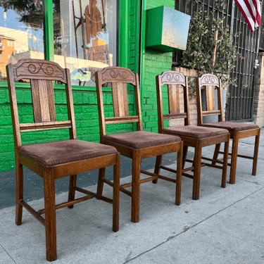 Impeccable Taste | Set of Four 1920s Oak Dining Chairs