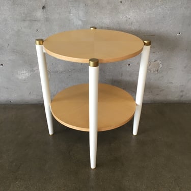 Two Tier Gold / Light White Side Table