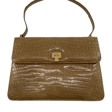 Lambertson Truex Tan Baby Crocodile Handbag