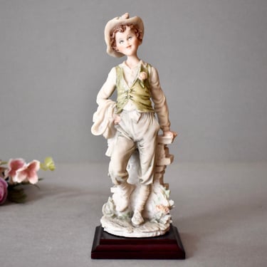 Vintage Porcelain Boy Capodimonte Figurine Collectible Statuette Home Decor Antique Decor 