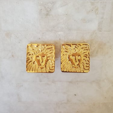 Gold Anne Klein Lion Earrings