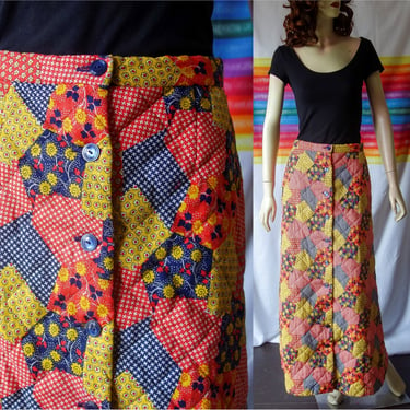 70s Levis Patchwork Selvedge Denim maxi Skirt