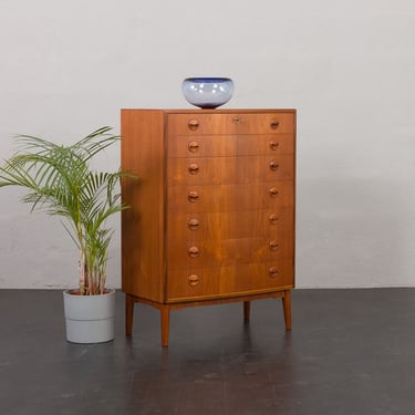 Pair of Kai Kristiansen bow front dressers, Denmark, 1960s 