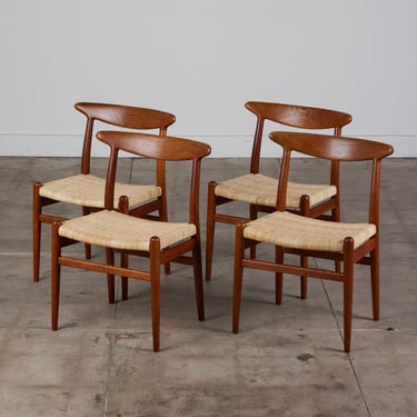 Set of Four Hans Wegner W2 Dining Chairs for C.M. Madsen