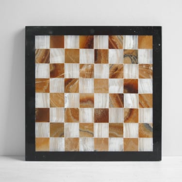 Vintage Onyx Stone Chess Game Board 