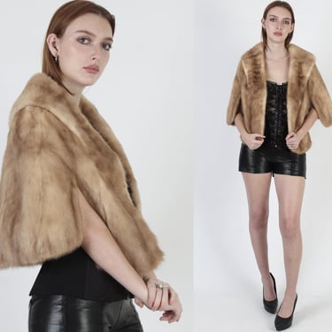 Authentic 1960's Womens Real Blonde Mink Fur Stole 