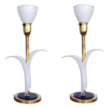 Pair of Sculptural Acrylic Table Lamps by Rembrandt 